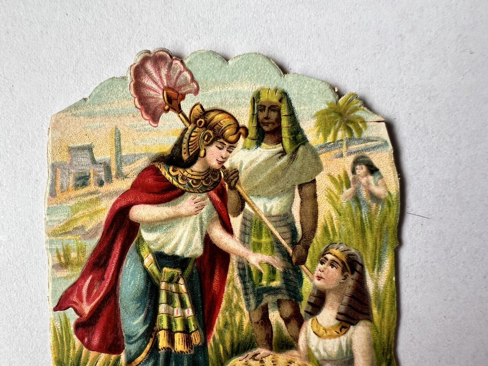jewish judaica antique photo postcard embossed Moses egypt bible prophet ExodUs