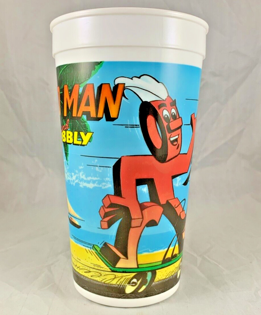 1990s JELL-O MAN & WOBBLY LOUISIANA PLASTICS INSTANT JELLO PUDDING SHAKER CUP