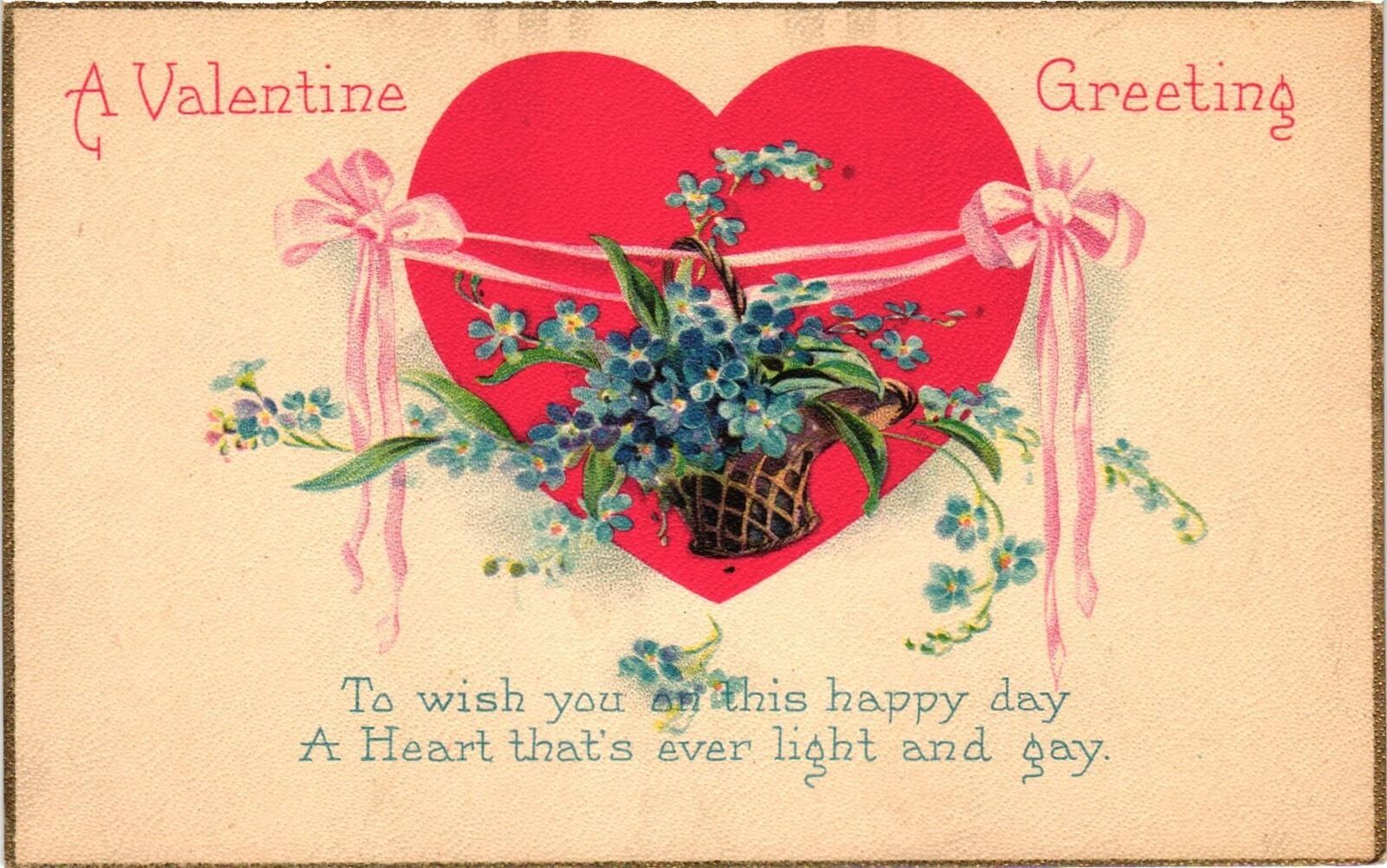 Vintage Postcard- Valentine, To wish you on this 1910 UnPost