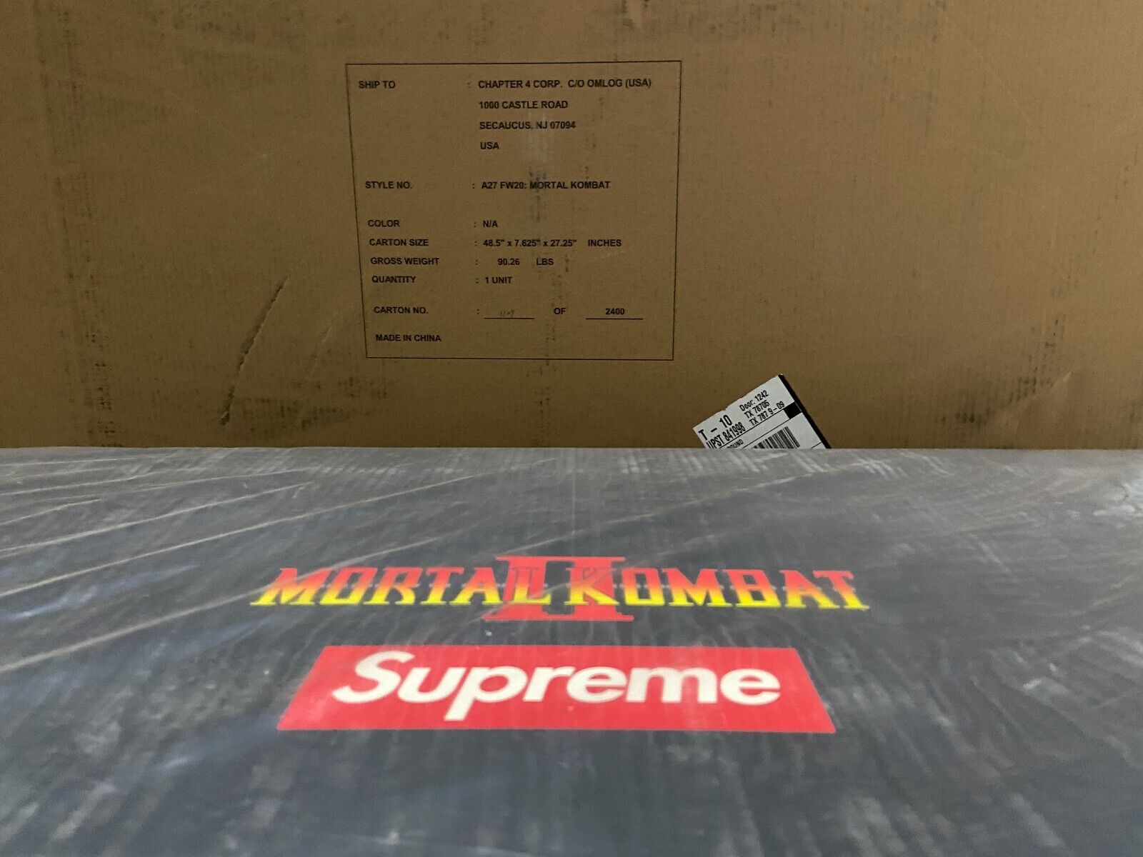 Supreme x Mortal Kombat Arcade Machine by Arcade1UP New Original Packaging