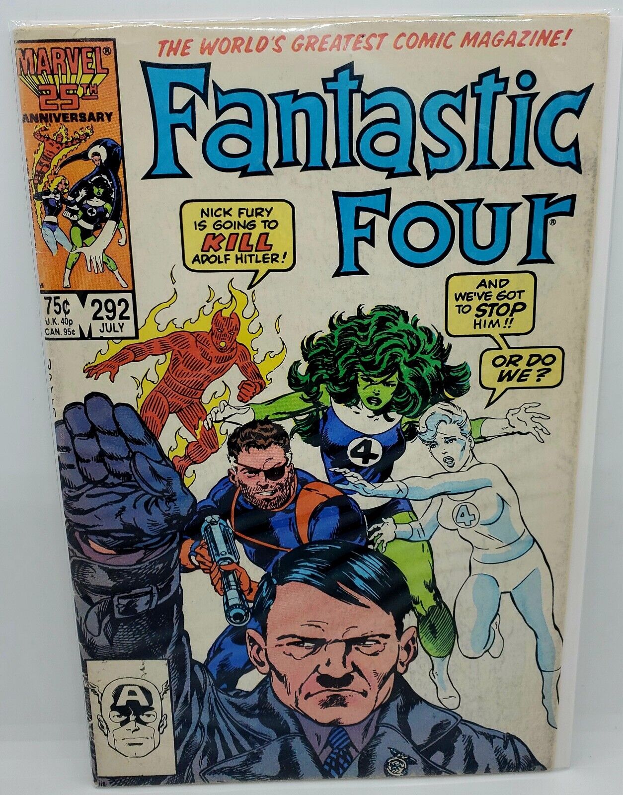 Vintage Fantastic Four #292 Marvel Comics 1986 Hitler Cover 1st Ed 1st Print🔥