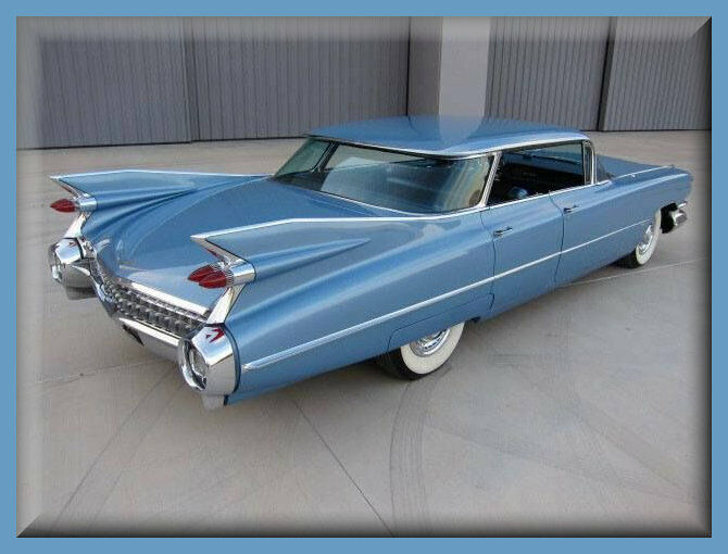 1959 Cadillac Sedan Deville Flatop, BLUE, Refrigerator Magnet, 42 Mil Thick