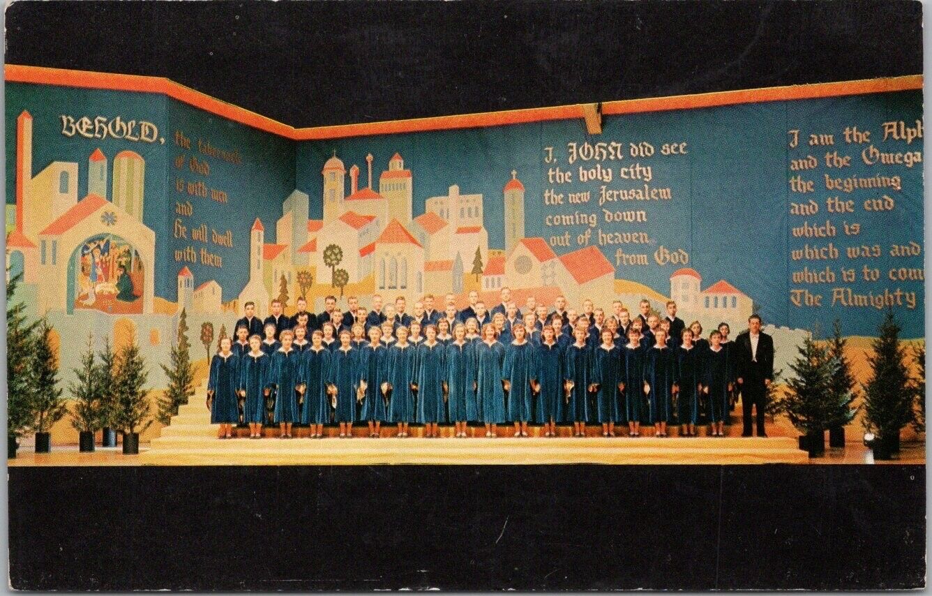 Vintage 1955 CONCORDIA COLLEGE Moorhead Minnesota Postcard Choir Concert Scene