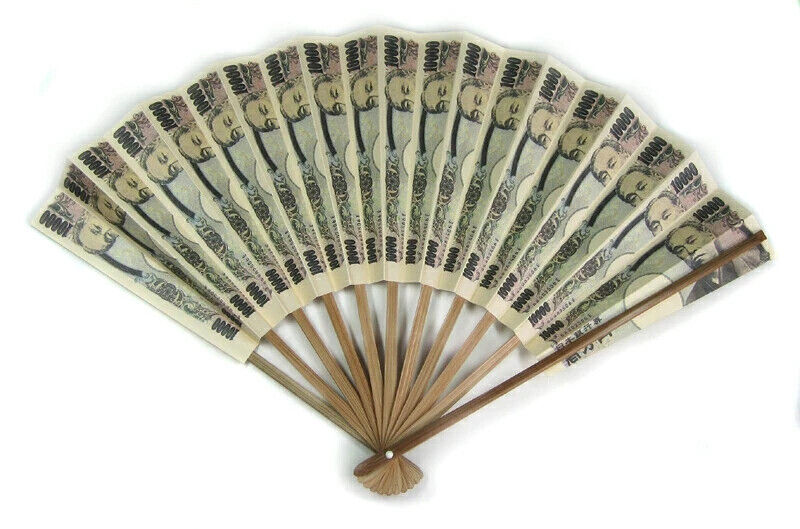 Folding Fan Sensu 200,000 Yen Lucky Charm Japanese Joke Item