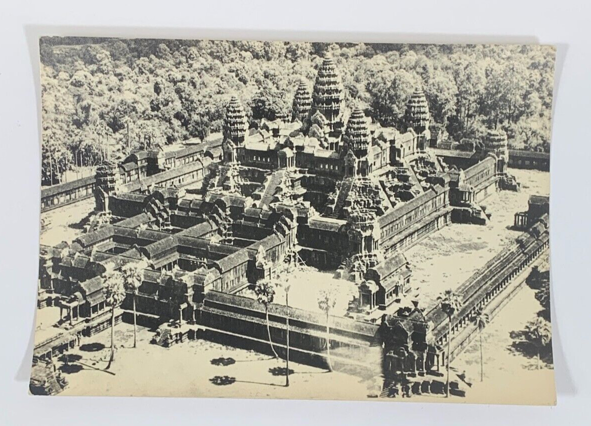 RPPC Aerial view of Angkor Temple Cambodia Real Photo Postcard