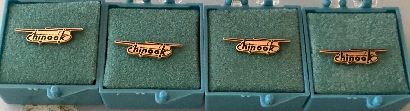 Lot of 4 Chinook 1/10th 10k Gold CTC Helicopter Pin  Boeing CH-47D VTG U.S. Army