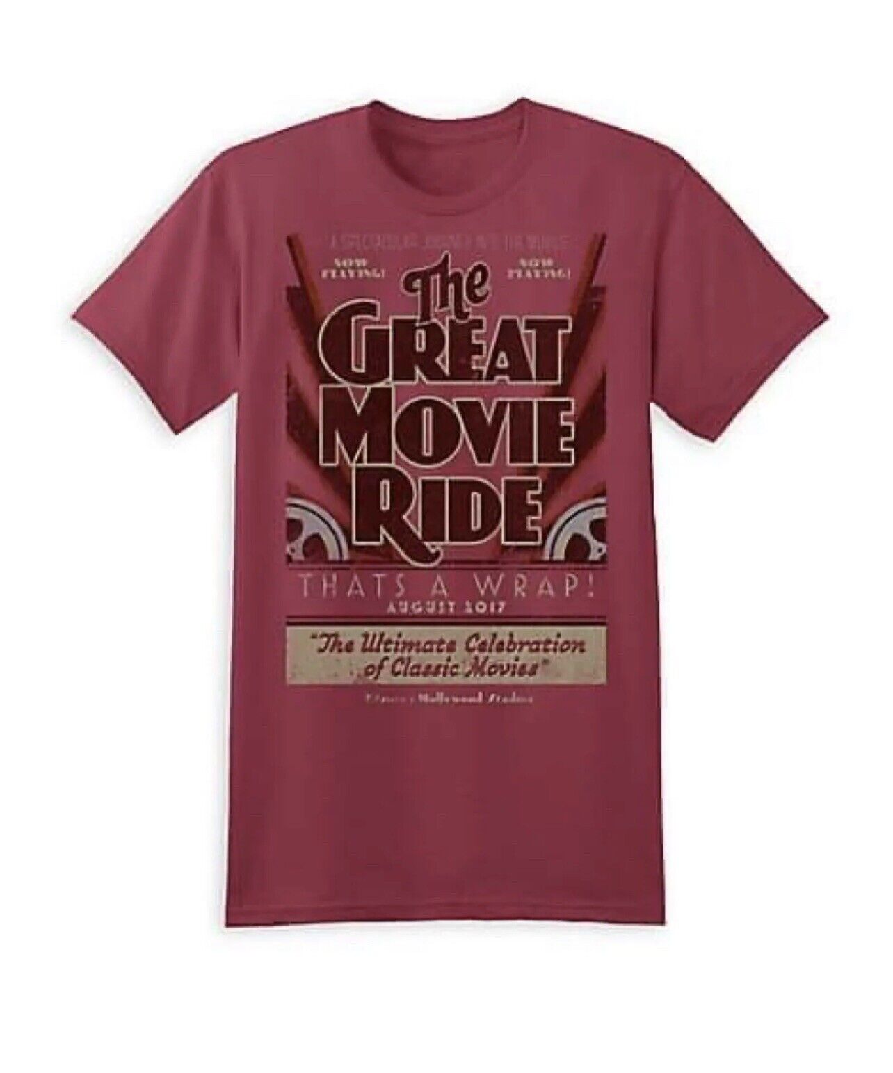 Disney Hollywood Studios XXL The Great Movie Ride THATS A WRAP Tee Shirt RED NWT