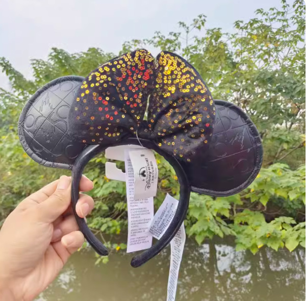 Disney authentic Minne Mouse Black Bow Ear Headband Shanghai Disneyland