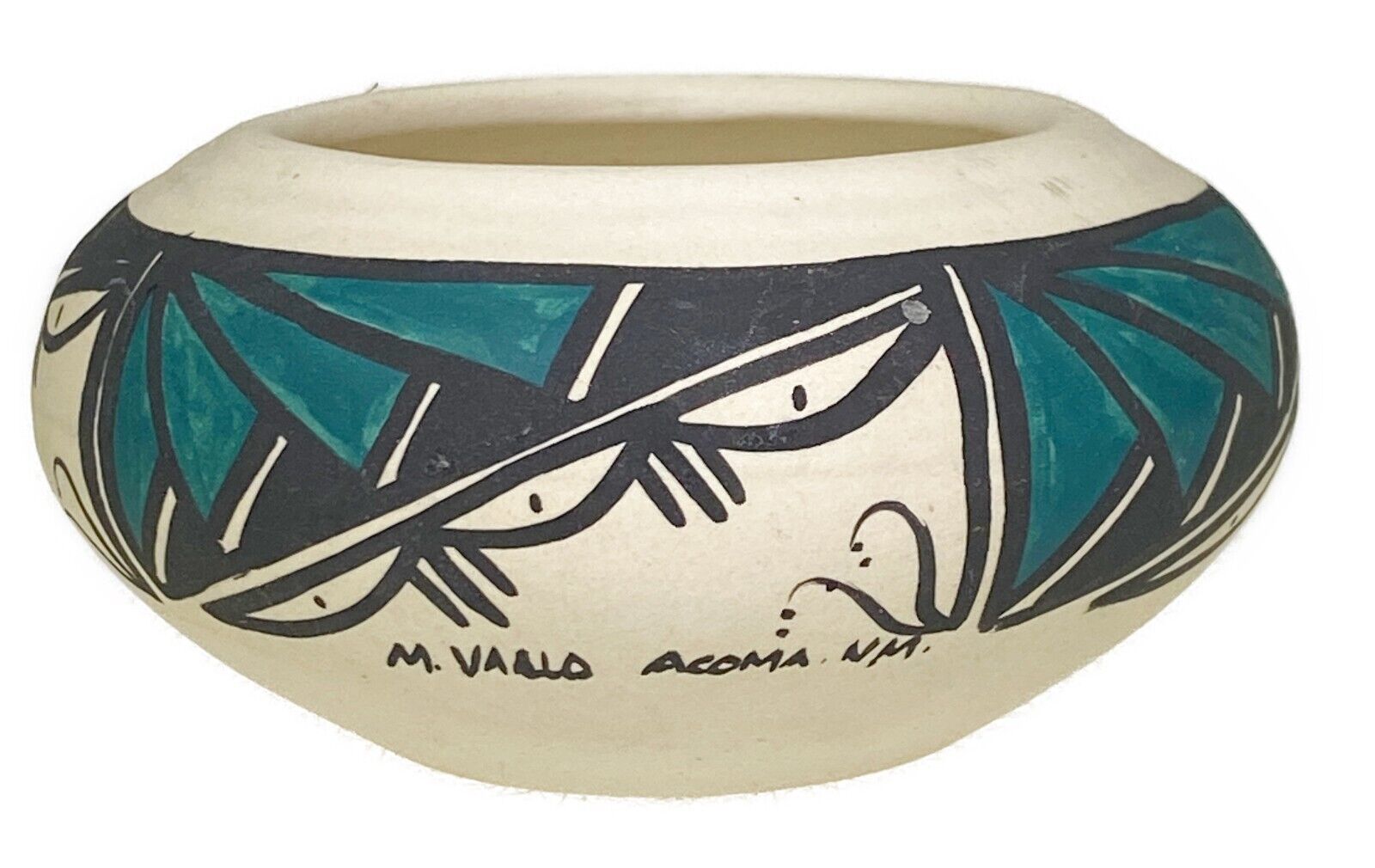 Acoma Pottery M Vallo Rio Grande Stoneware Pinion Native Candle Holder Tiny Bowl