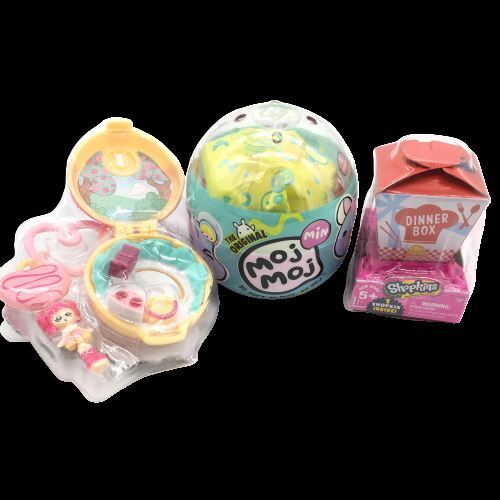 Moj Moj Mini Mystery Surprise Shopkins Mini Brand+Secret Donut Locket Toy Bundle