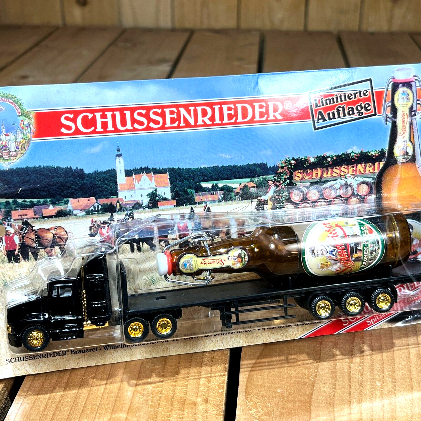 Schussenrieder German Beer Mini Bottle 1:87 Diecast Tractor Trailer Semi Truck