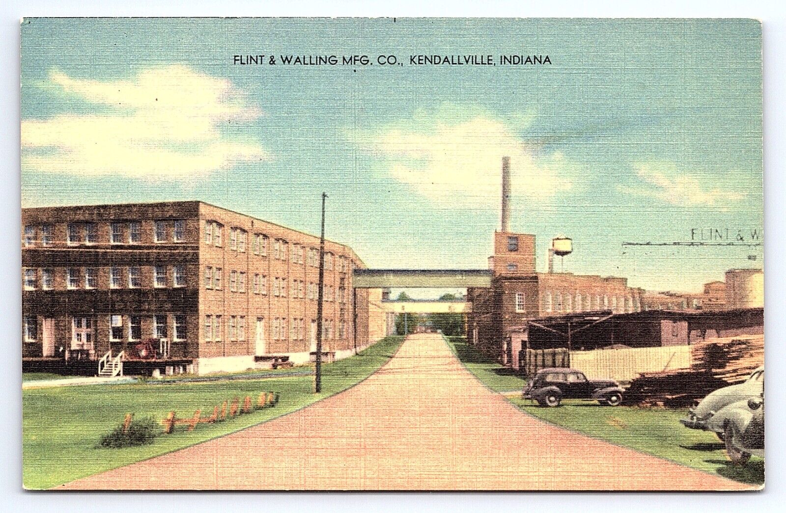 Postcard Flint & Walling Manufacturing Co Kendallville Indiana IN