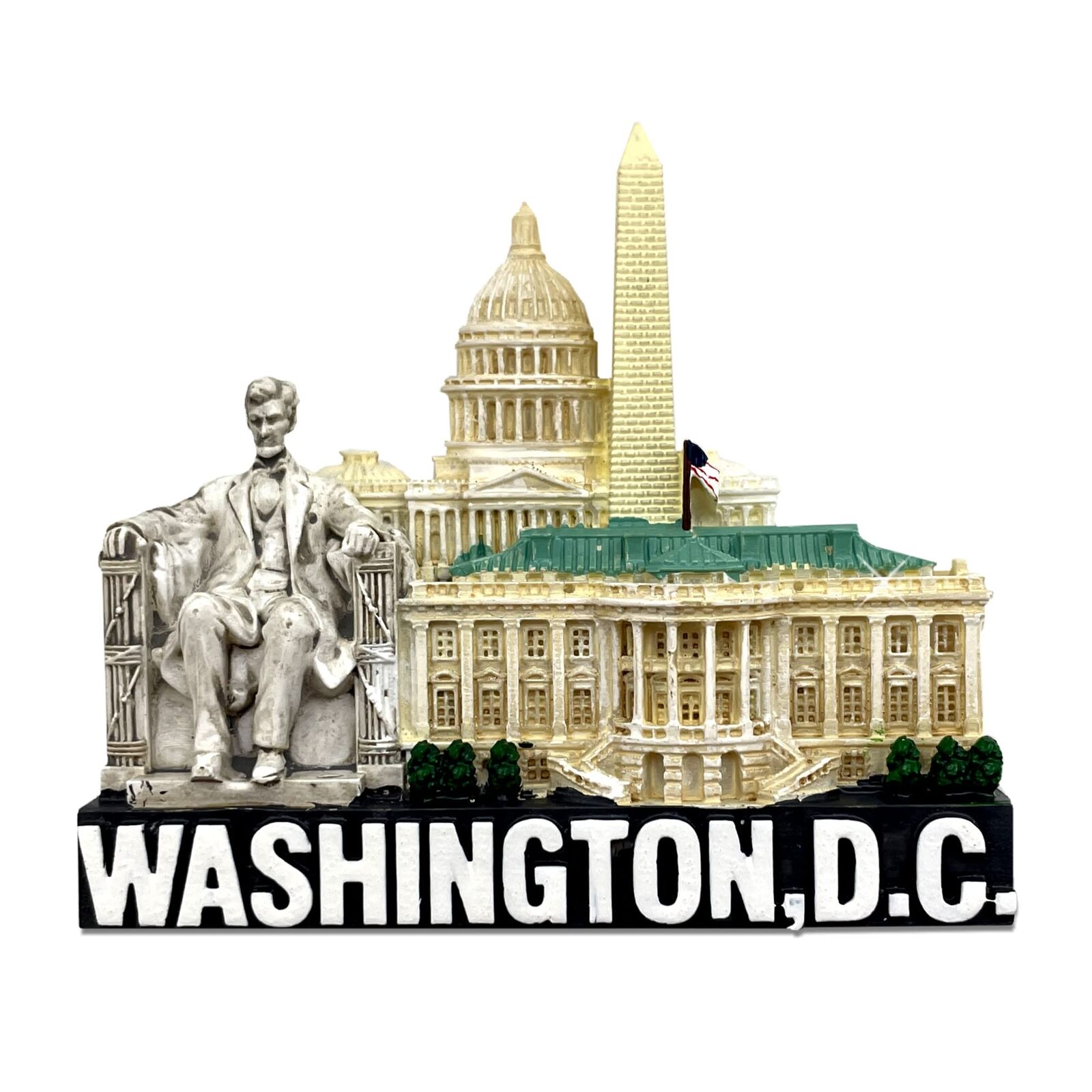 Washington DC Magnet Monuments Resin 3 Inches