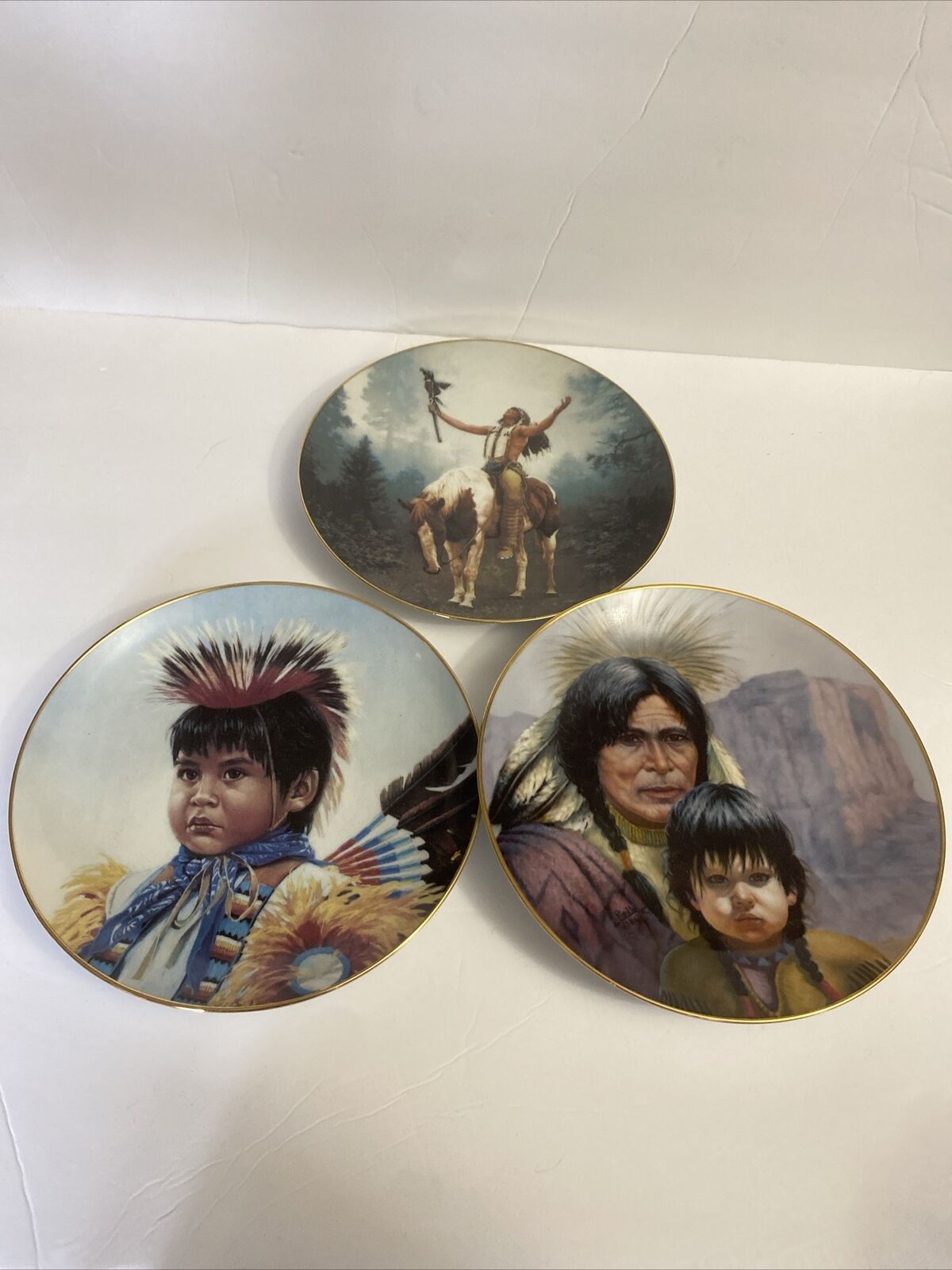 LOT Of 3 Native American Collectibles Vintage Plates.