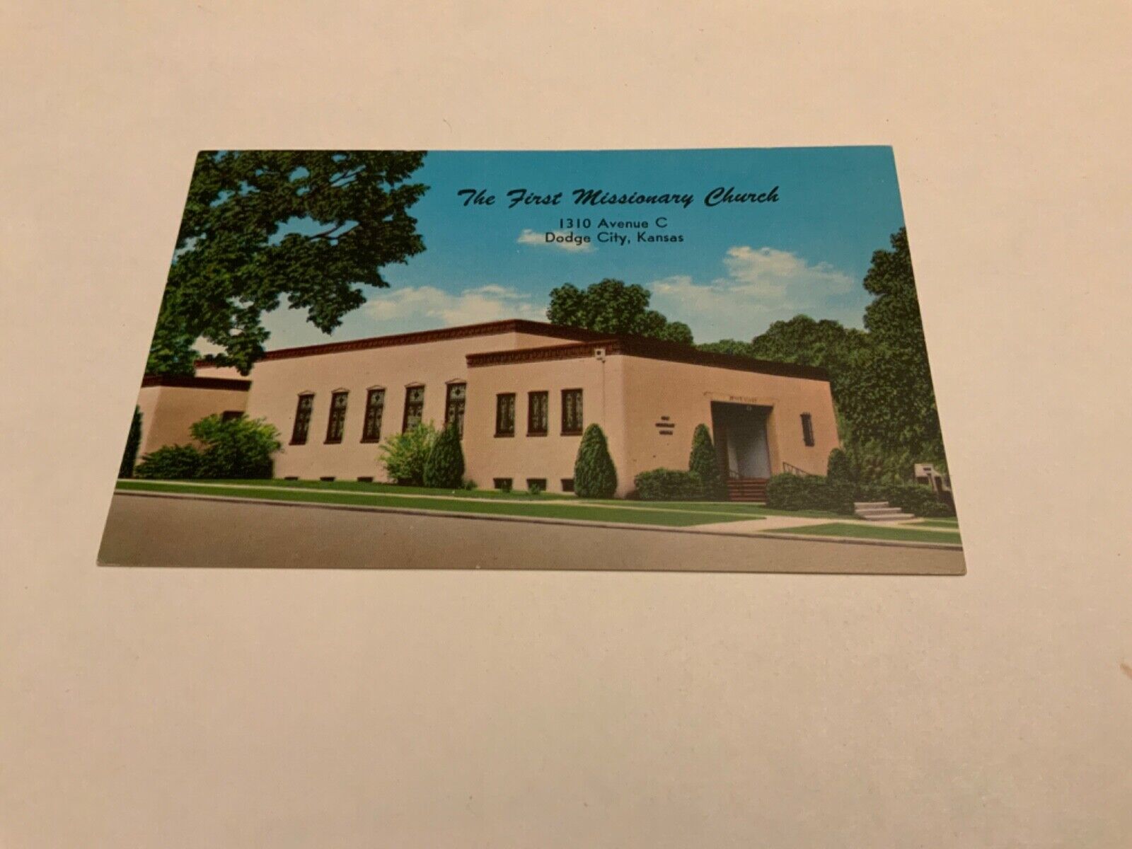 Dodge City, Kansas ~ The First Missionary Church - Ave.C -  Vintage  Postcard