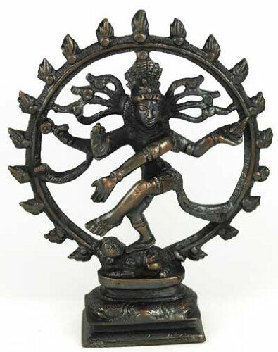 Large Antiqued Bronze Shiva Dancing Statue