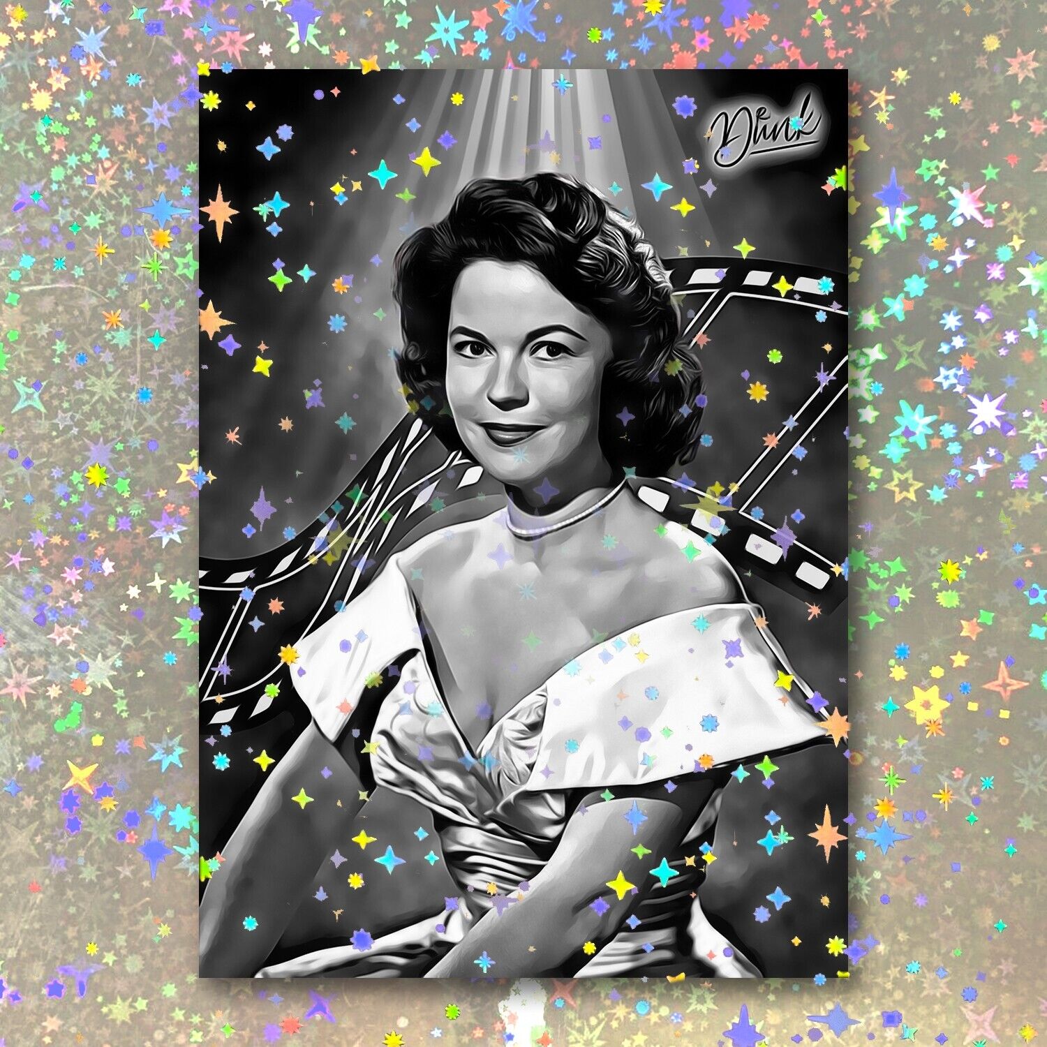 Shirley Temple Holographic Silver Screen Sketch Card Limited 2/5 Dr. Dunk Signed