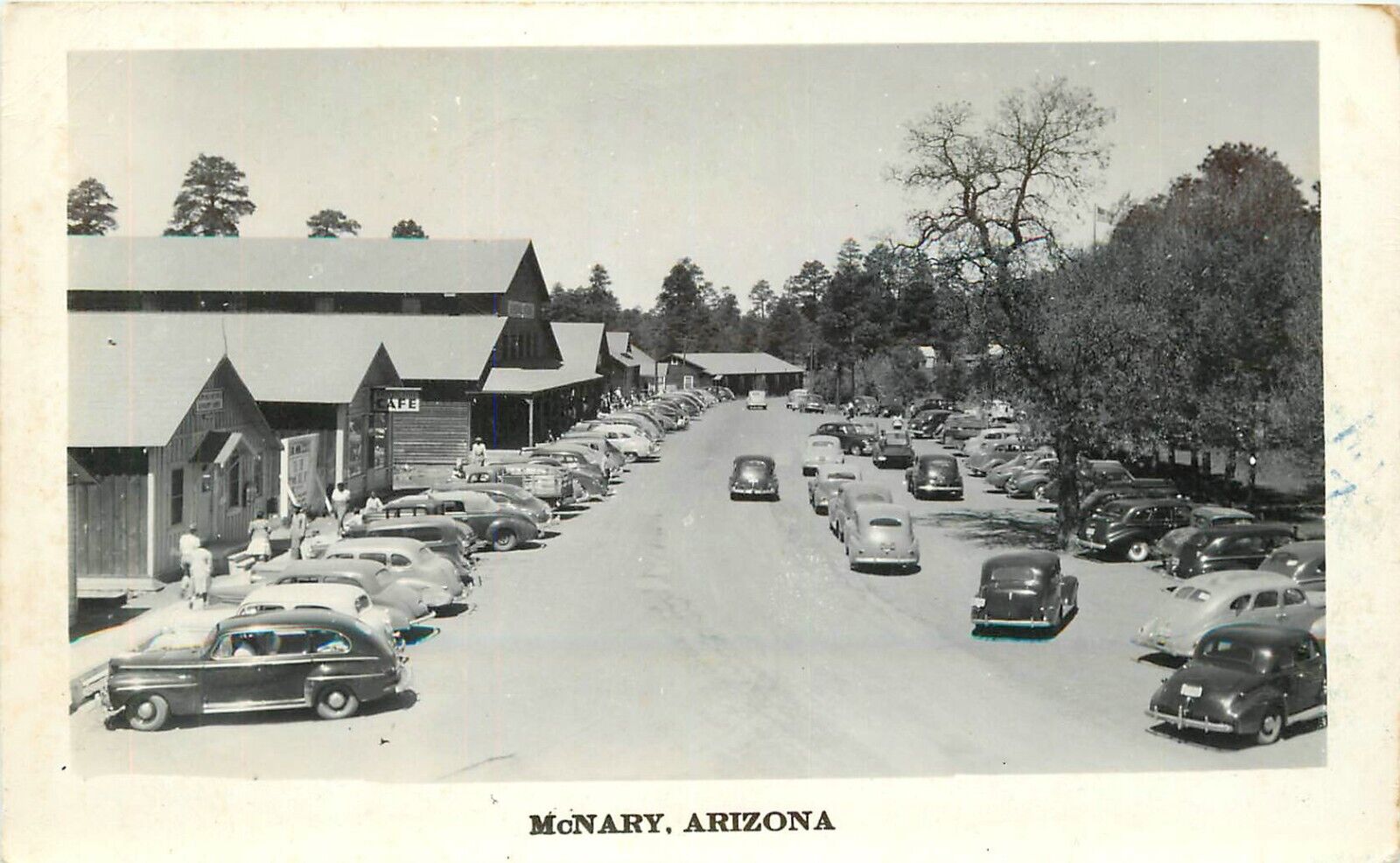 Postcard RPPC Arizona McNary Street Scene Automobiles 23-8853