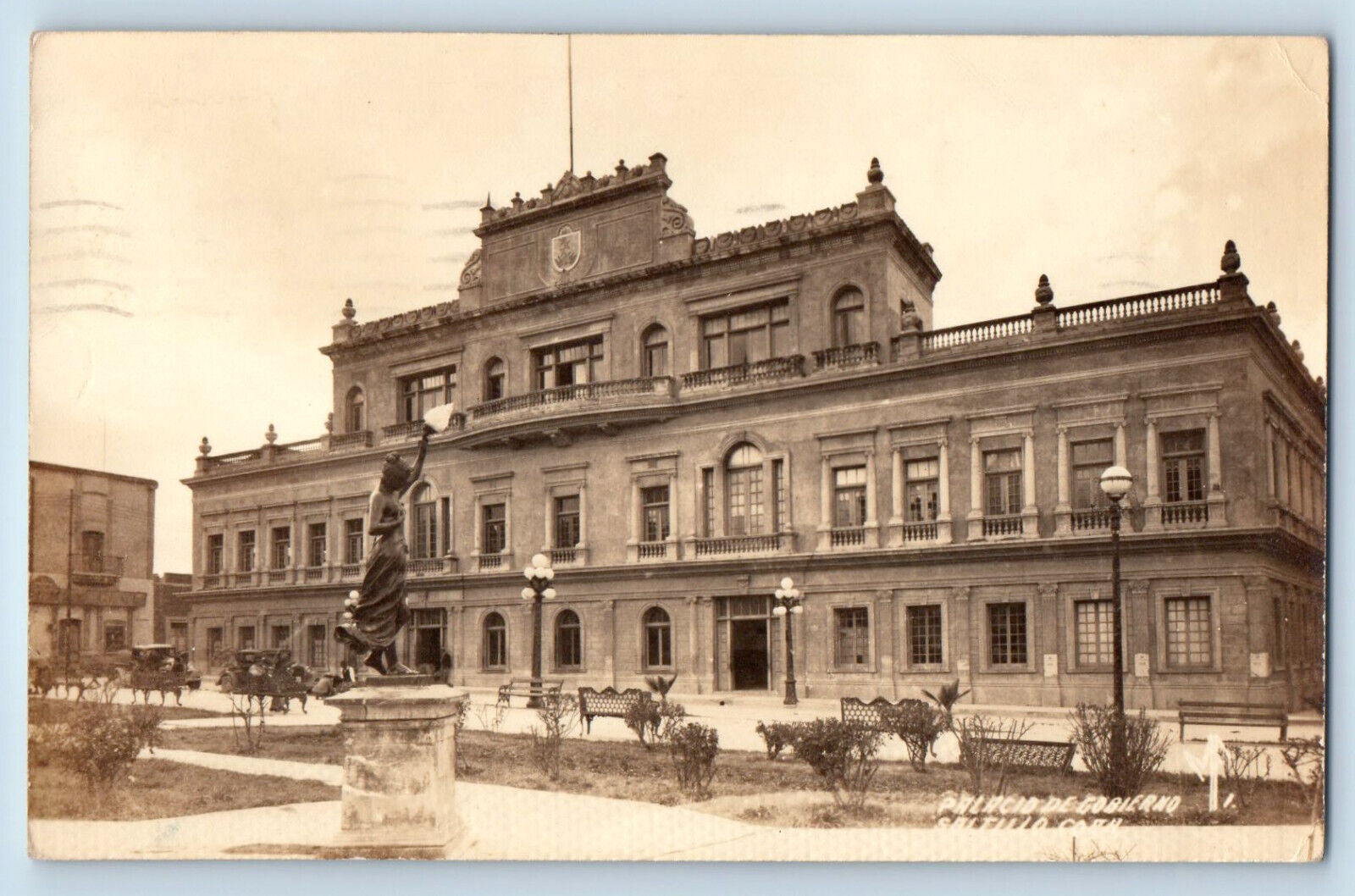 Saltillo Coahuila Mexico Postcard Government Palace 1948 Posted RPPC Photo