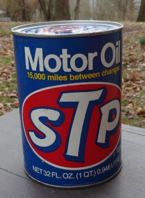 STP Motor Oil Cardboard Can 10W 20W-50 Quart 1980 Vintage