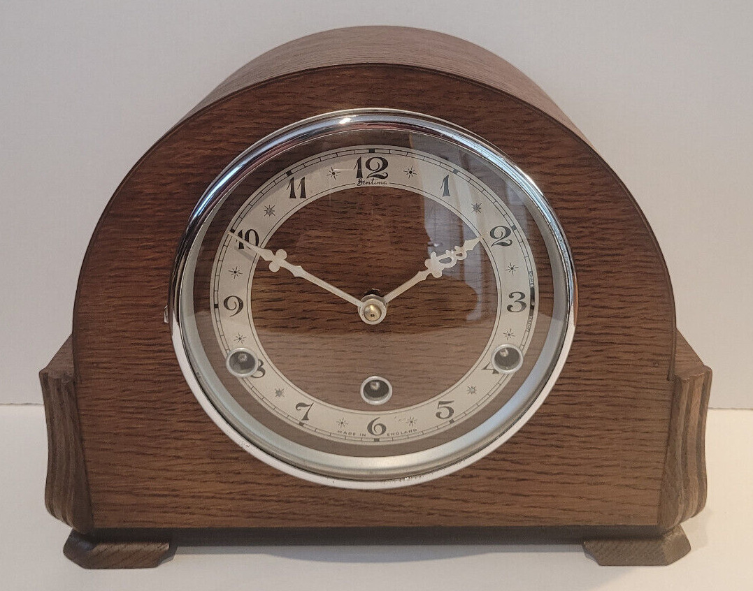 Antique c1930’s British Bentima & Perivale Westminster Chiming Mantel Clock