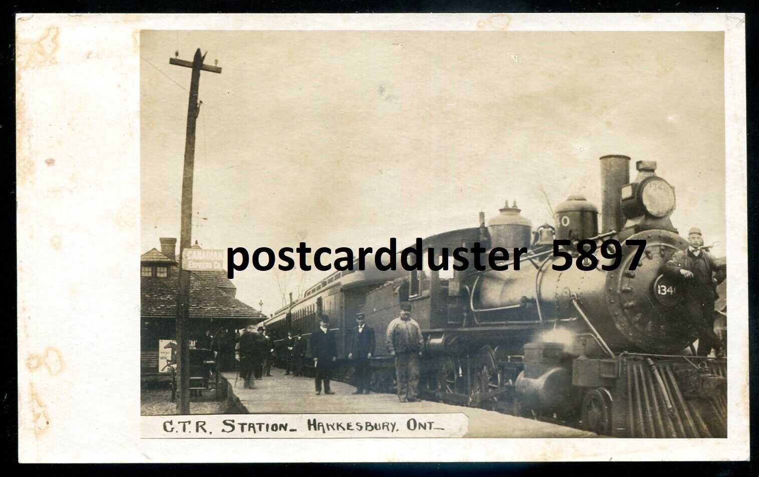 HAWKESBURY Ontario 1910s GTR Train Station. Real Photo Postcard