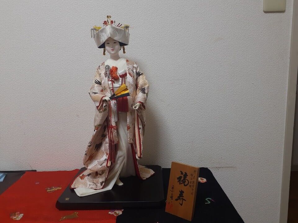 Japanese Traditional Craft: Luxurious Silk Kimono Bridal Doll with Ornamentation