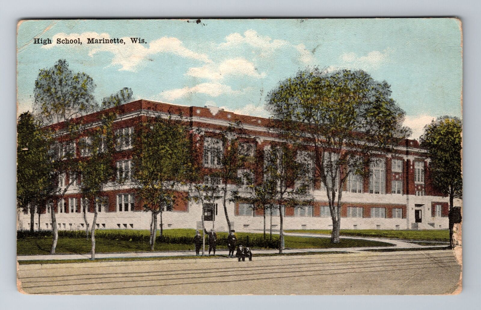 Marinette, WI-Wisconsin, High School Students c1920, Vintage Souvenir Postcard