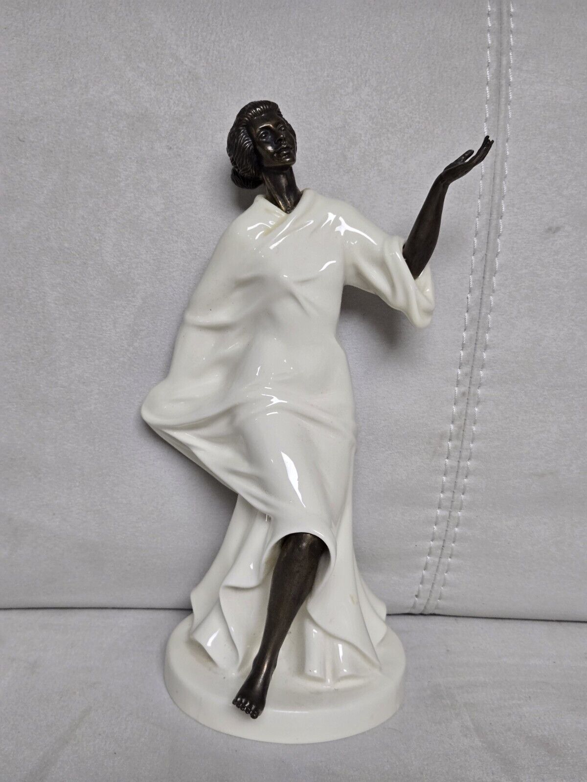Vtg Royal Doulton Minton Grecian Dancer Statue Figurine Bronze &Fine Bone China