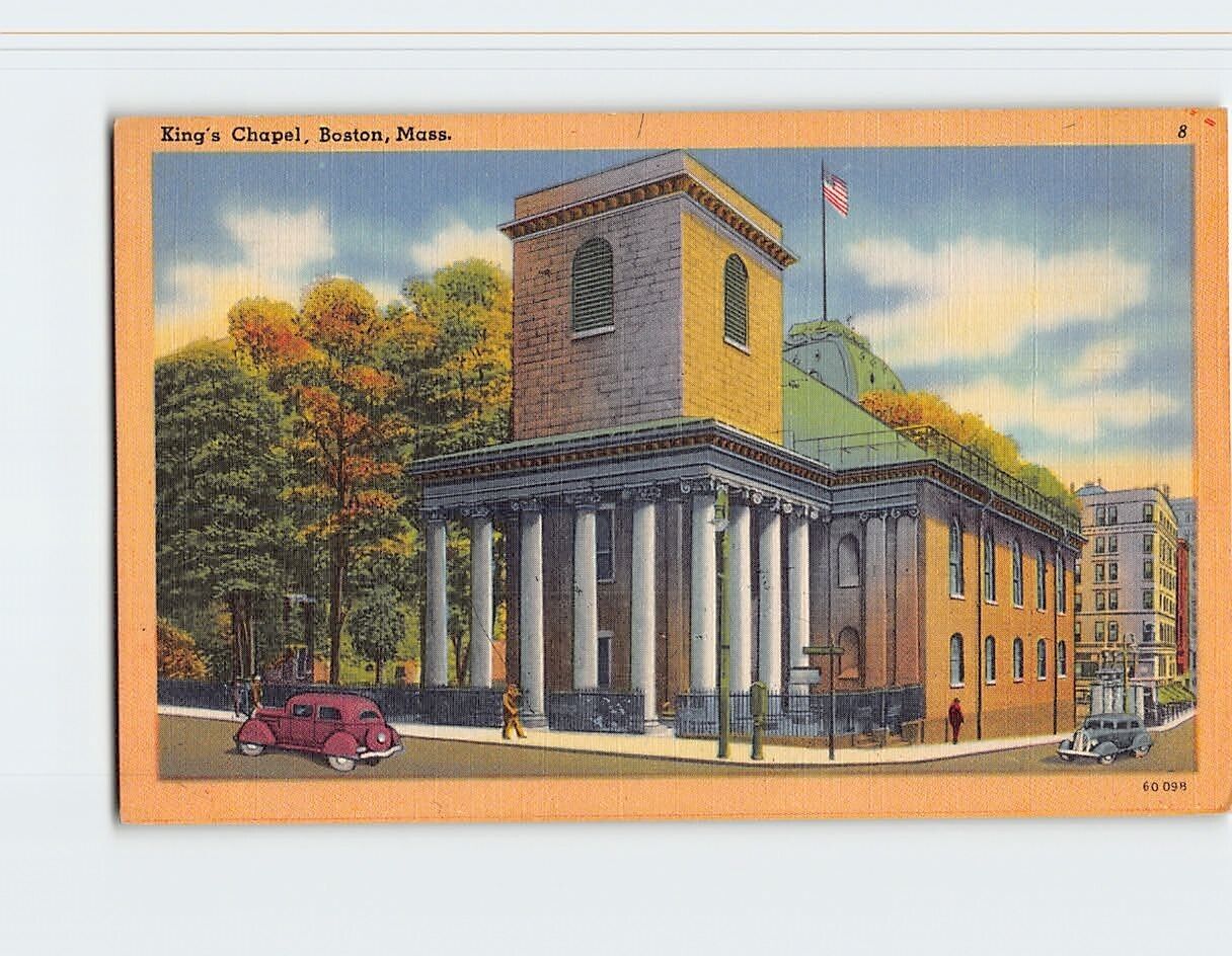 Postcard King\'s Chapel Boston Massachusetts USA