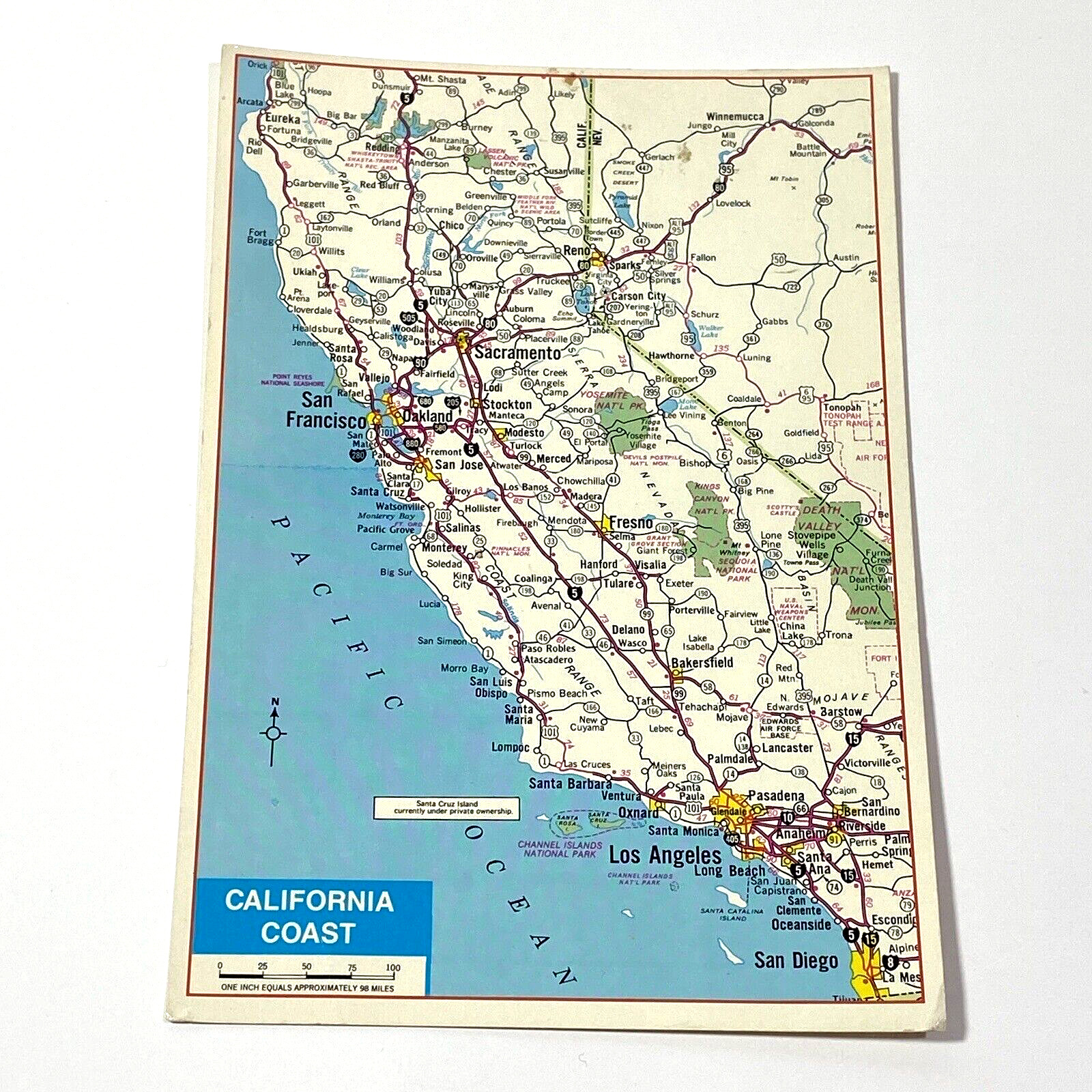 Vtg Postcard 80\'s California Coast Freeway System San Fran - Los Angeles Travel