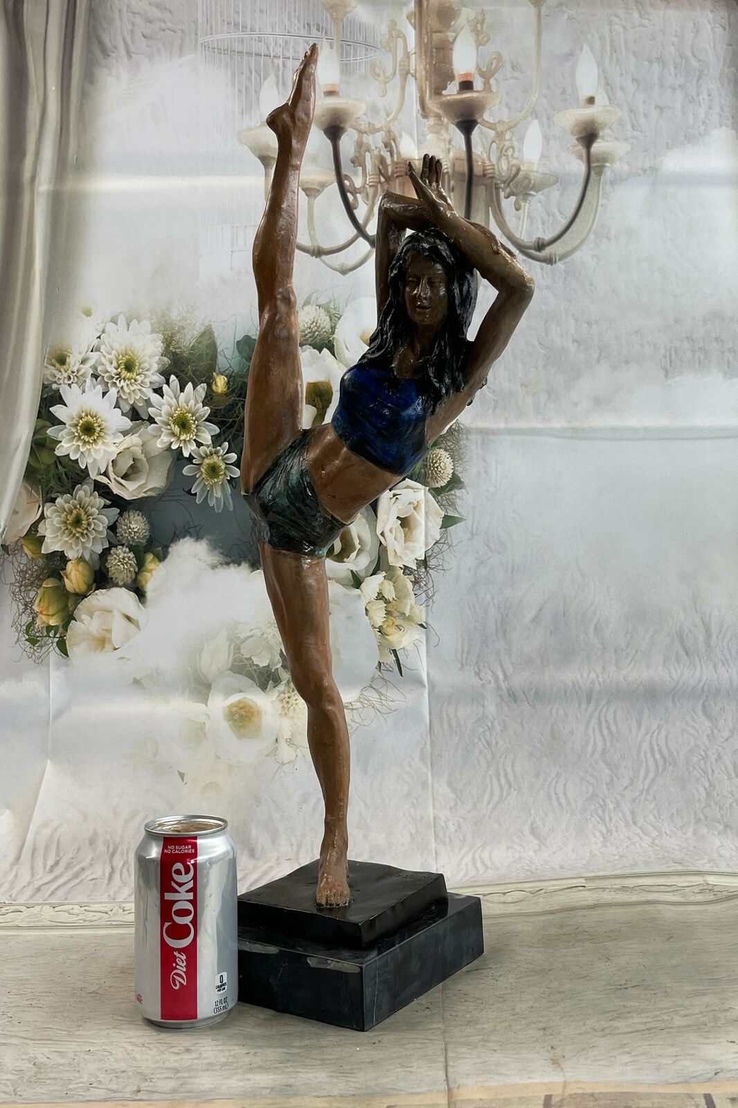 Handmade Numbered LTD Edition Female Gymnast Bronze Figurine Marble Statue