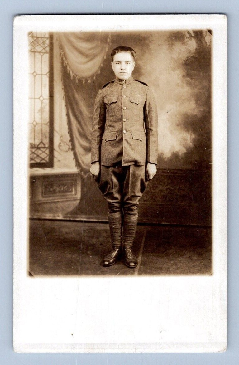 RPPC 1913. YOUNG WWI U.S. SOLDIER. POSTCARD RR19