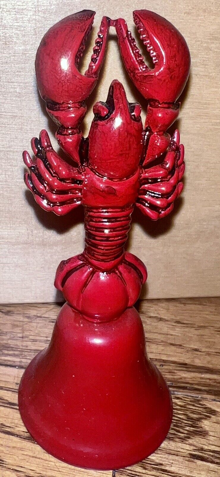 Vintage Red Enamel Metal  Lobster Bell 4”