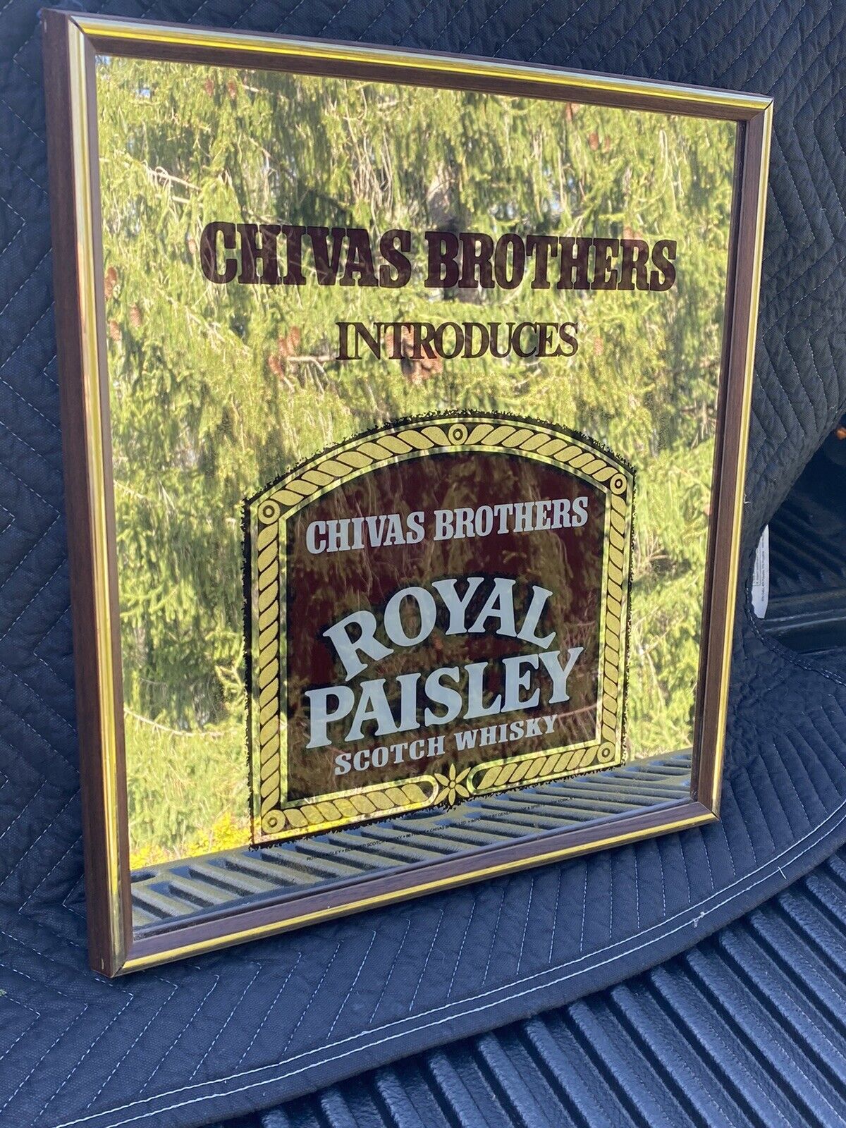 Vintage Chivas Brothers Royal Paisley Scotch Whisky Bar Mirror