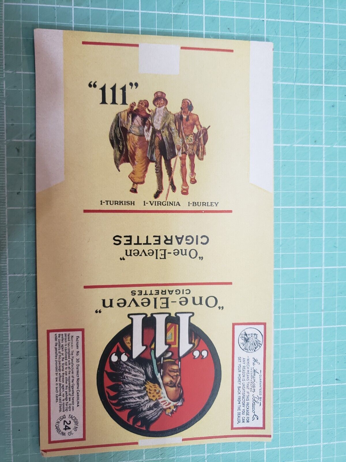 Vintage “111” , One-Eleven, cigarette label