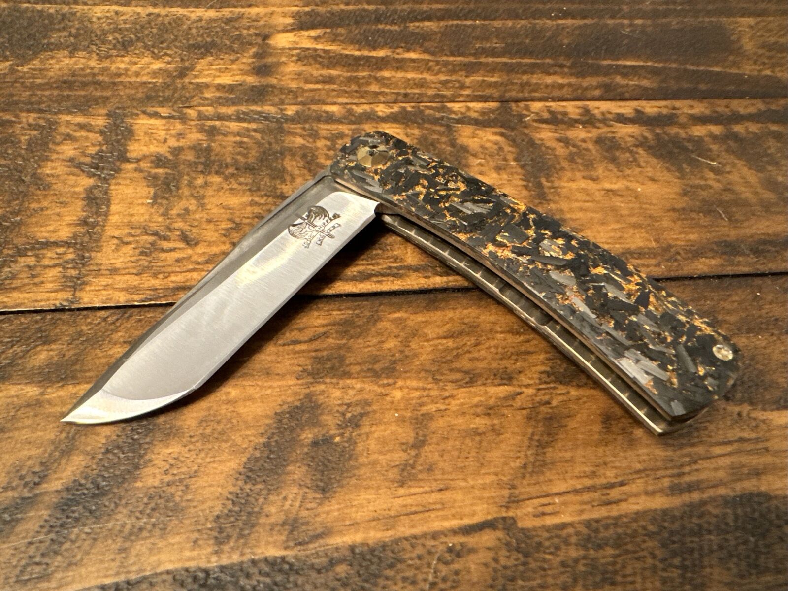Doc Shiffer Custom Knife Carbon Fiber Copper