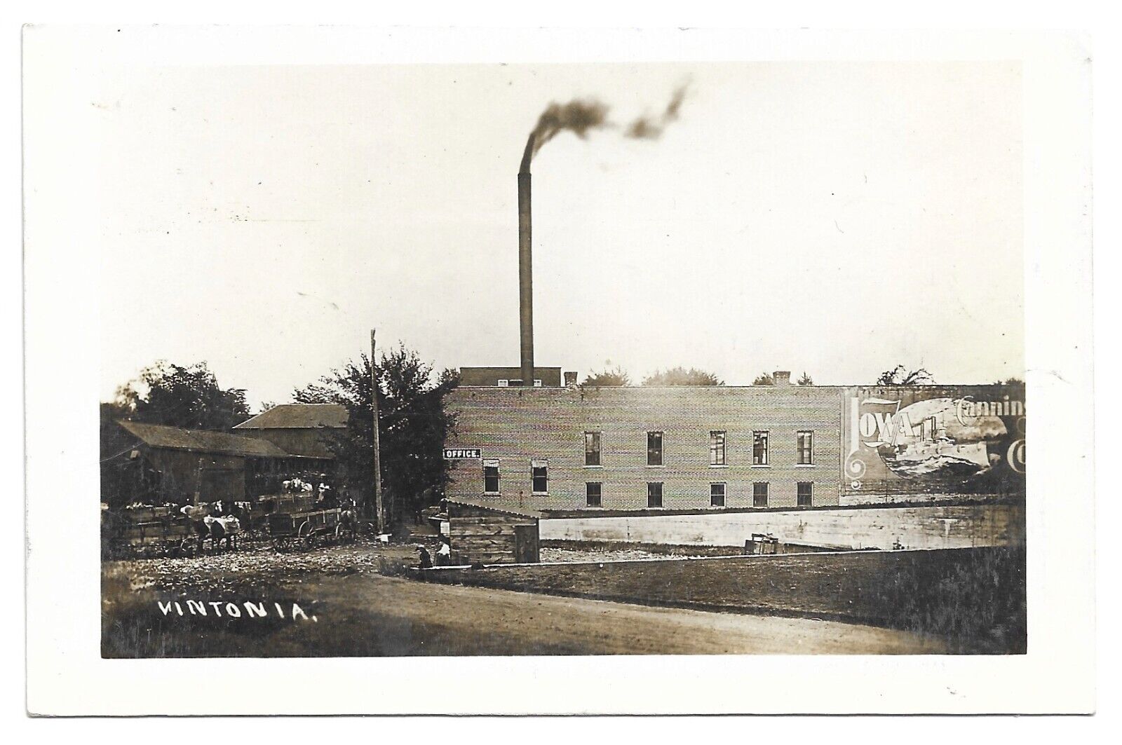 Vinton Iowa Canning Company, Antique RPPC Photo Postcard