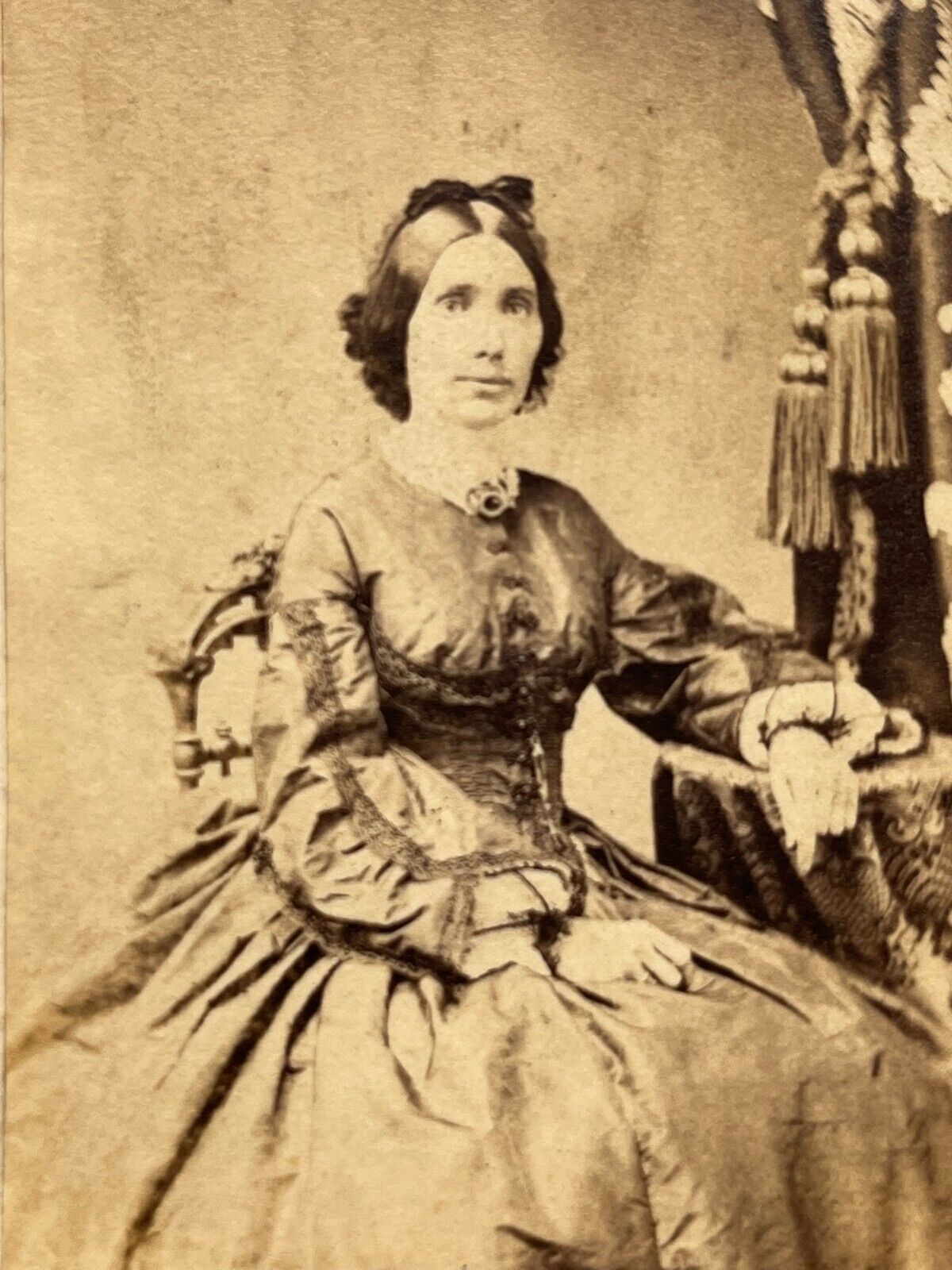 Pottsville Pennsylvania CDV Photo Mrs. Hoffercamp Woman ID'd Antique 1860's D5