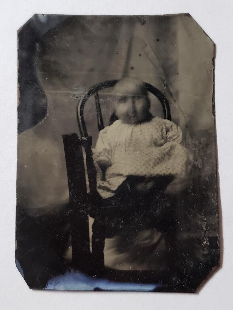 Antique Tintype Photo Medical Deformed Baby Alien Circus Sideshow Freak Oddity