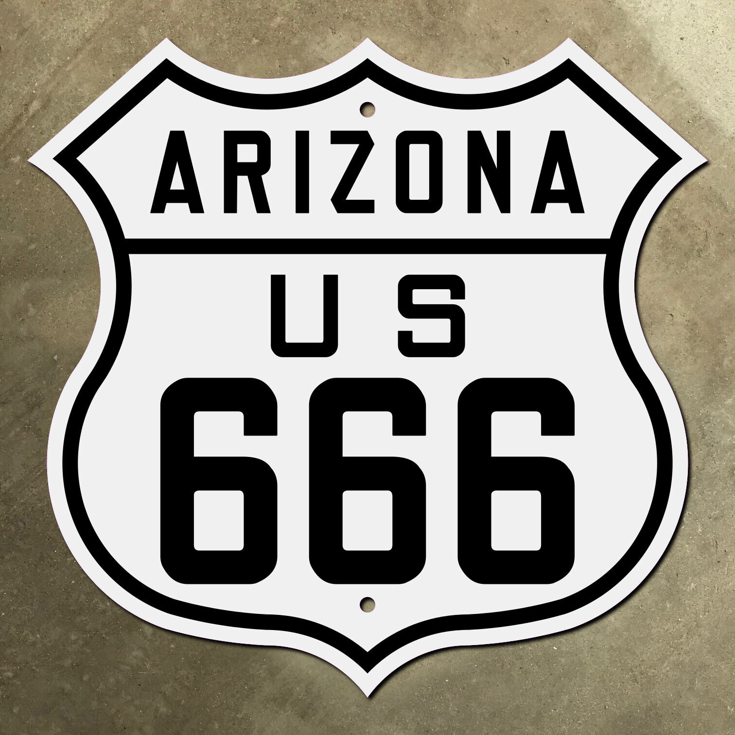 Arizona US route 666 devil\'s highway marker road sign 1926 Four Corners
