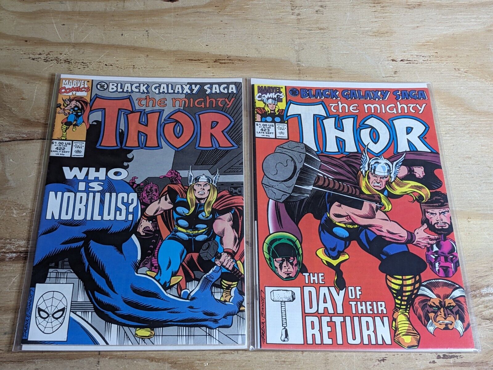 The Mighty Thor Comic Lot #422-423 MARVEL Comics 1991 Copper Age Boarded