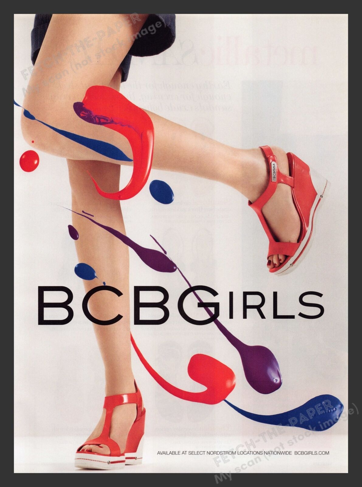 BCBGirls Shoes Colorful Long Legs 2000s Print Advertisement Ad 2008
