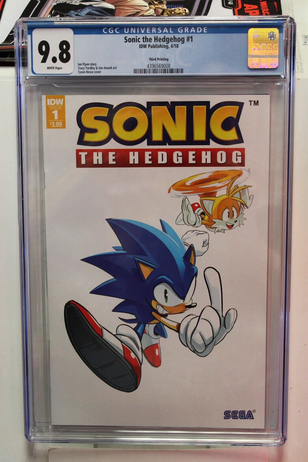 SONIC THE HEDGEHOG #1 CGC 9.8 WHITE 3rd Printing RARE (1 of only 3) IDW 2018
