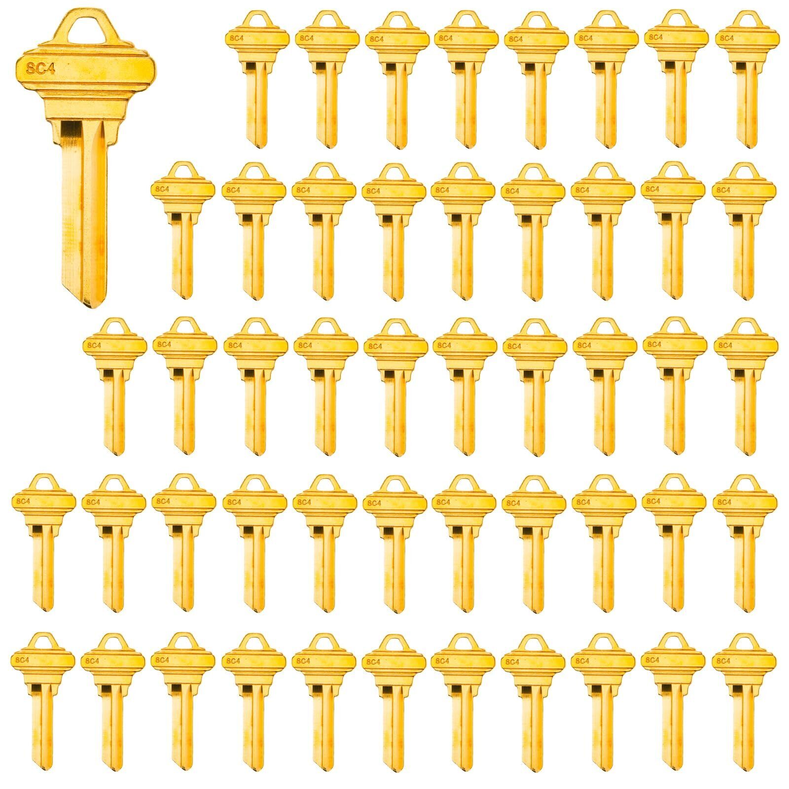 50 Pack Brass SC4 Uncut Key Blanks 6 Pin  asily  customized  by  locksmiths