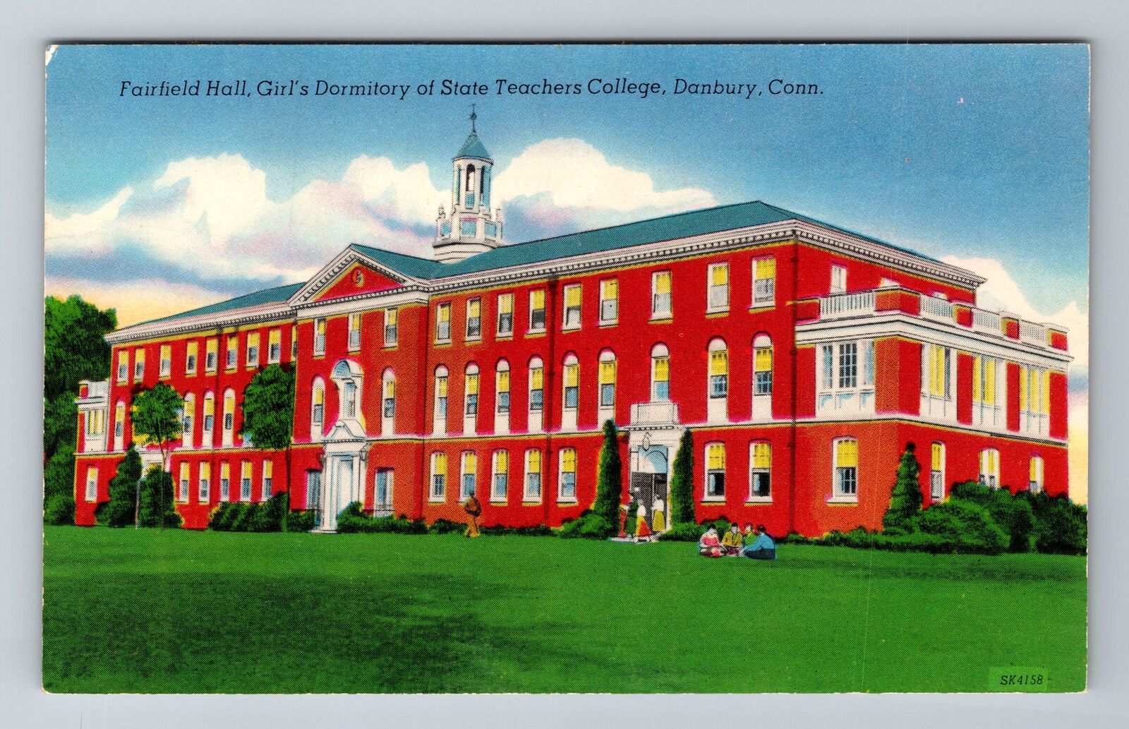 Danbury CT-Connecticut, Fairfield Hall, Girl\'s Dormitory, Vintage Postcard