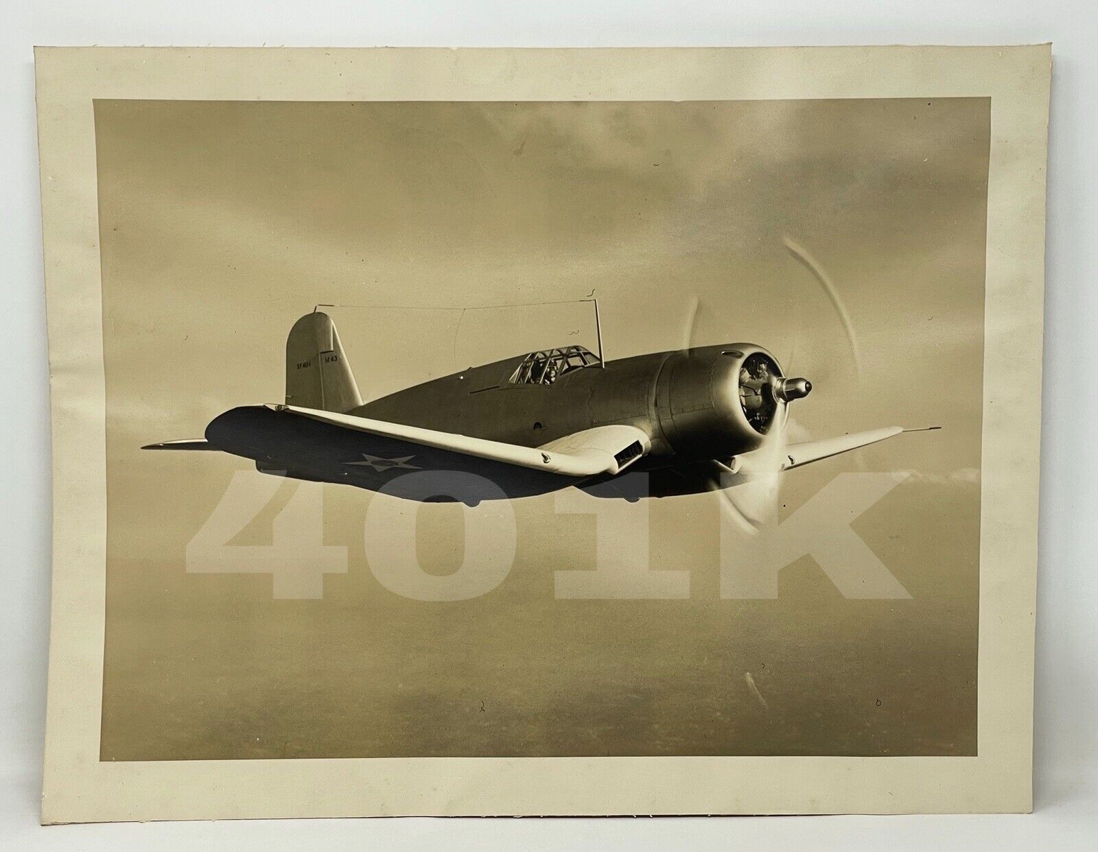 Original 1940s WWII US Navy Vought XF4U-1 Corsair Prototype 1443 Photo 14” X 18”