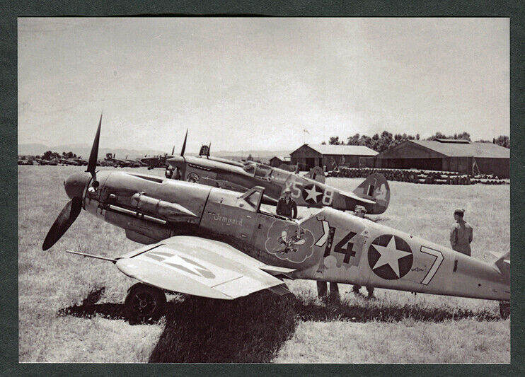 WWII USAAF Aircraft Photo Messerschmitt Bf 109 Curtiss P-40 Warhawk 79th FG 4x6