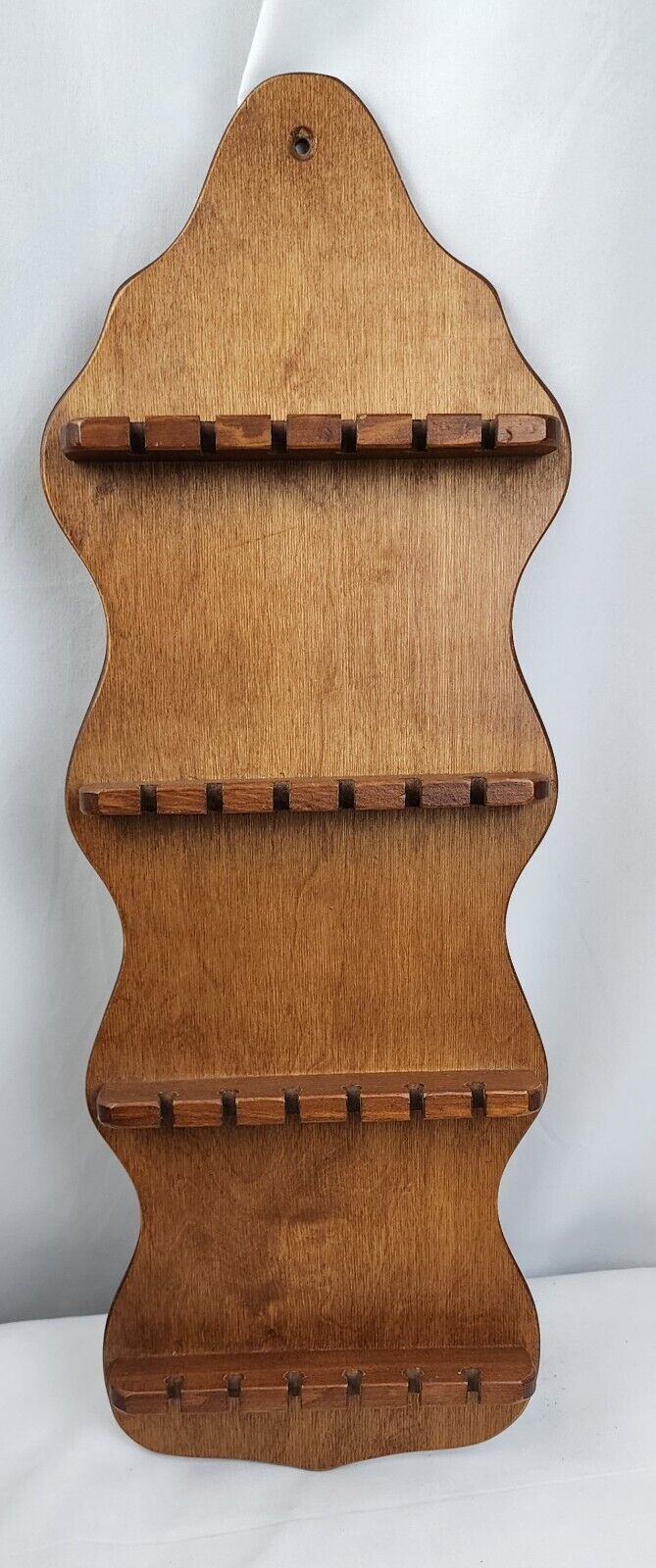 Vintage Wood Collector Souvenir 24 Spoon Display Rack