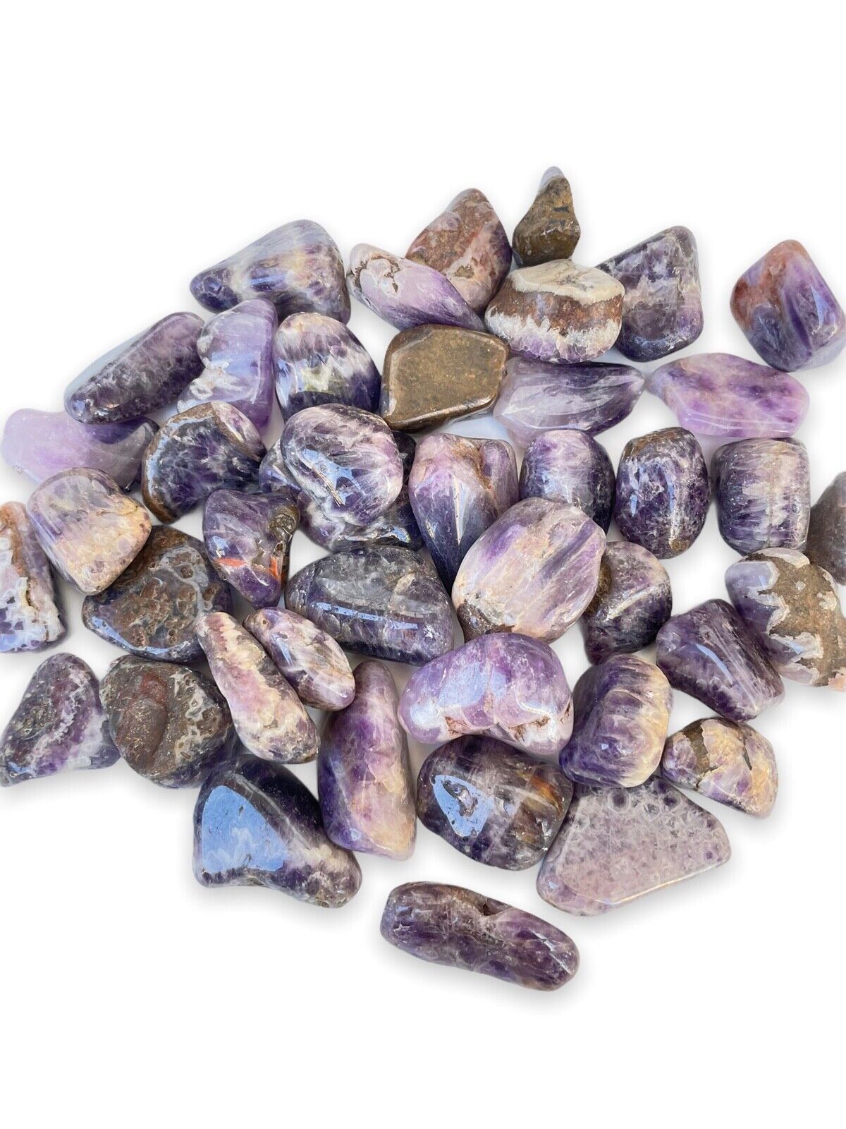 1/2 LB Purple Dream Amethyst 20-30mm Tumbled Stones Healing Crystals Addictions 